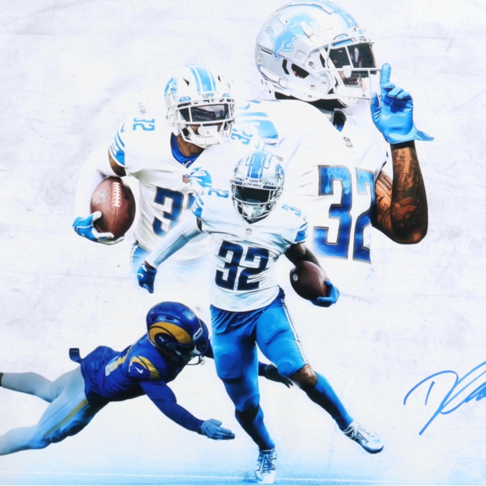 D’Andre Swift Signed Lions 16x20 Photo (JSA) NWT